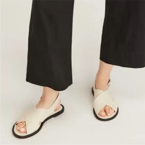 NEW Everlane The City Crossover Sandal in Parchment/bone